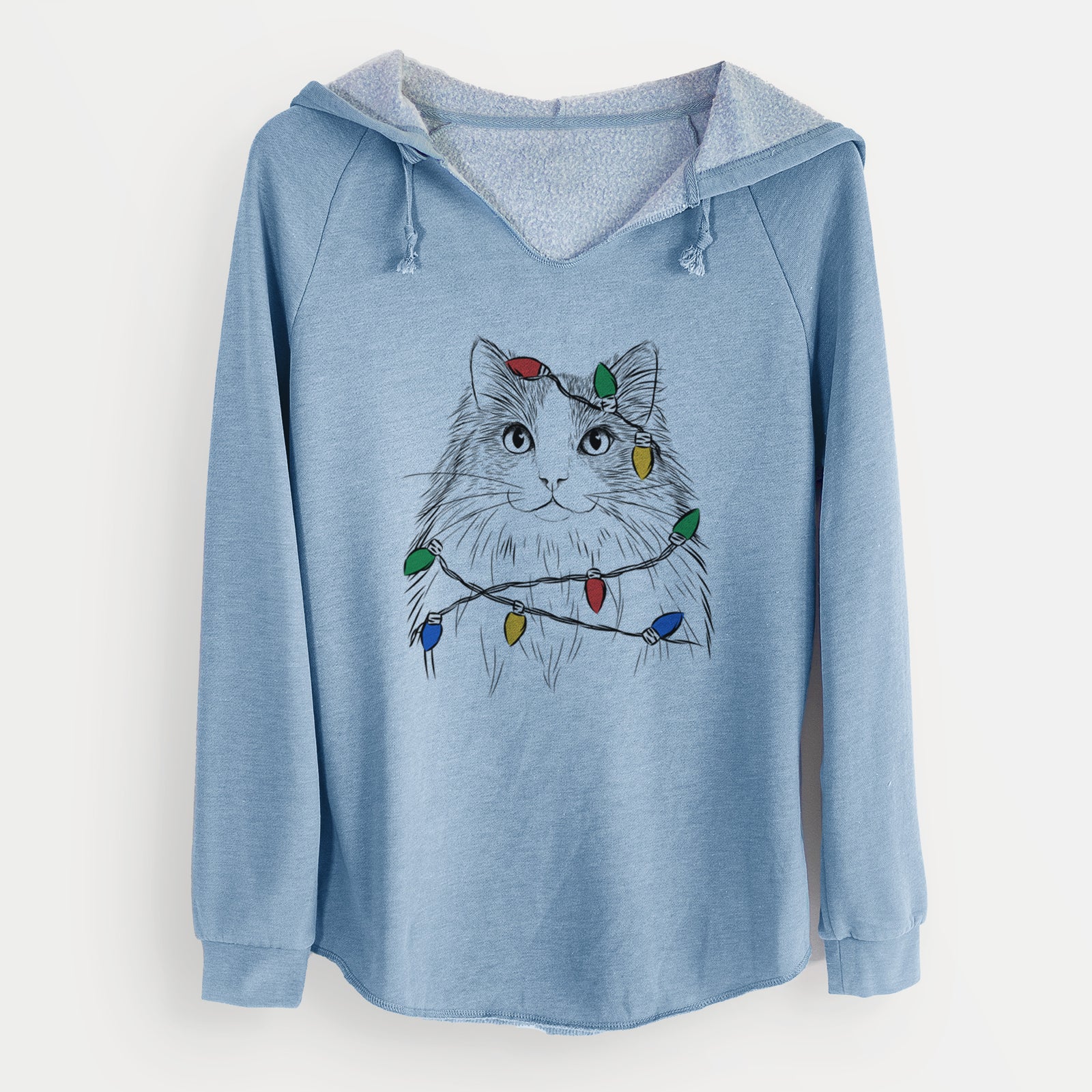 Christmas Lights Fiona the Ragdoll Cat - Cali Wave Hooded Sweatshirt