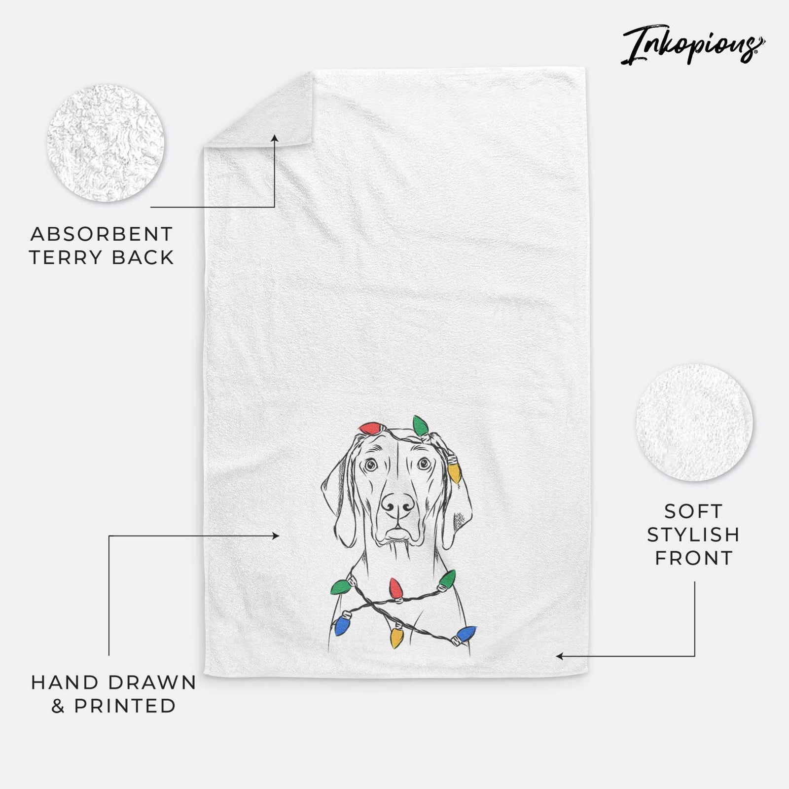 Flint the Weimaraner Decorative Hand Towel