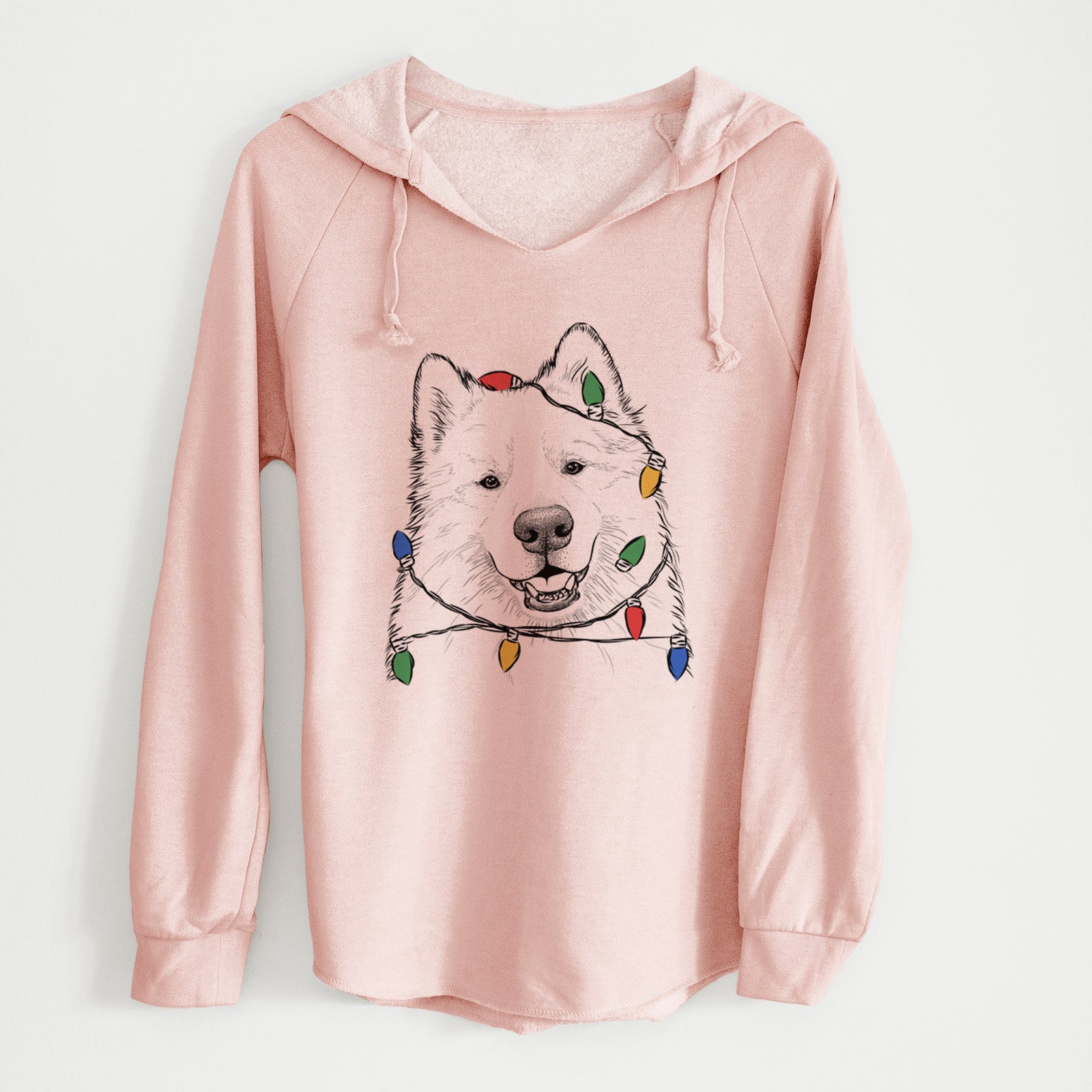 Christmas Lights Foster the Samoyed - Cali Wave Hooded Sweatshirt
