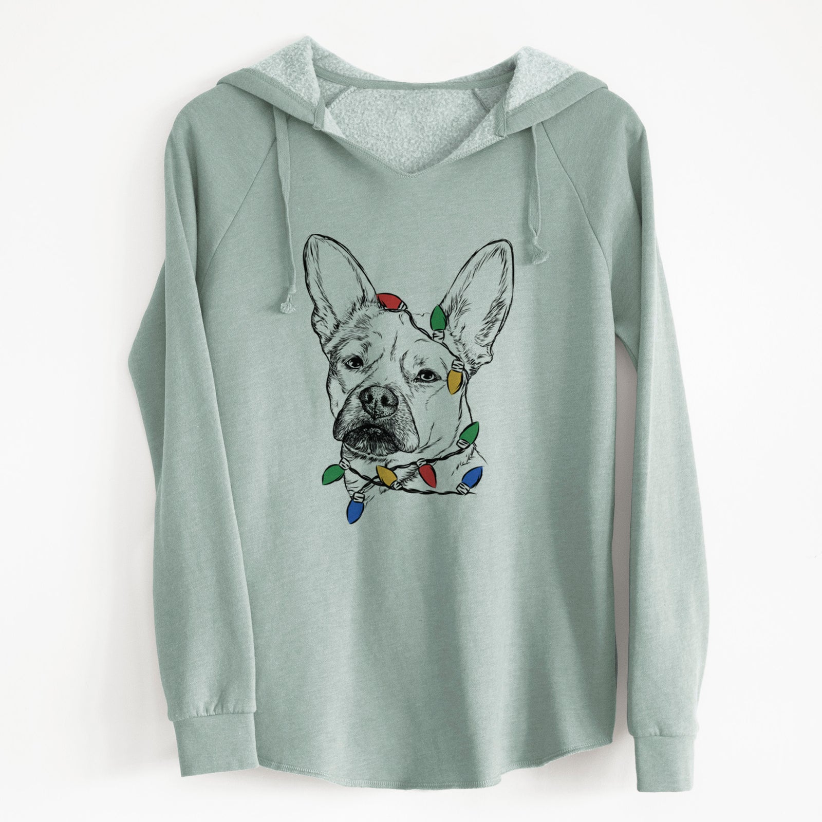 Christmas Lights Frankie the Mixed Breed - Cali Wave Hooded Sweatshirt