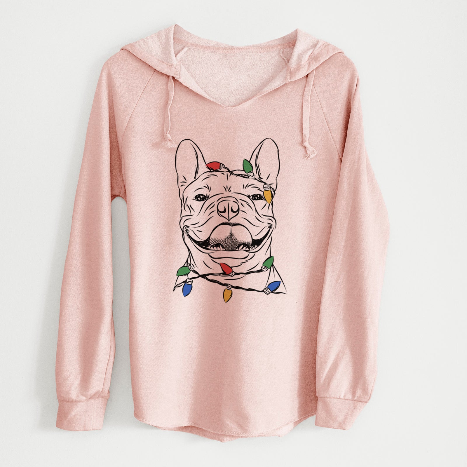 Christmas Lights Gaston the French Bulldog - Cali Wave Hooded Sweatshirt
