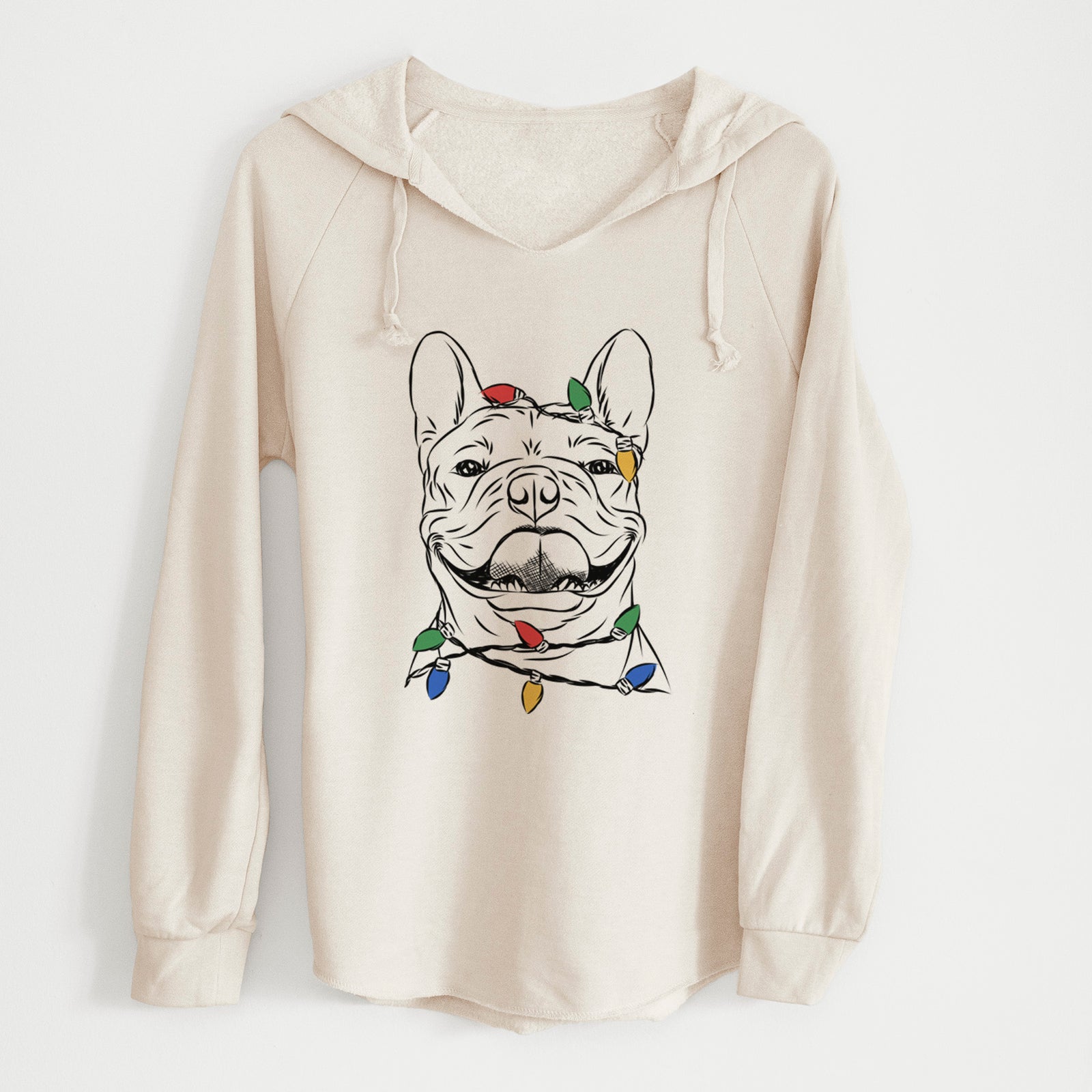 Christmas Lights Gaston the French Bulldog - Cali Wave Hooded Sweatshirt