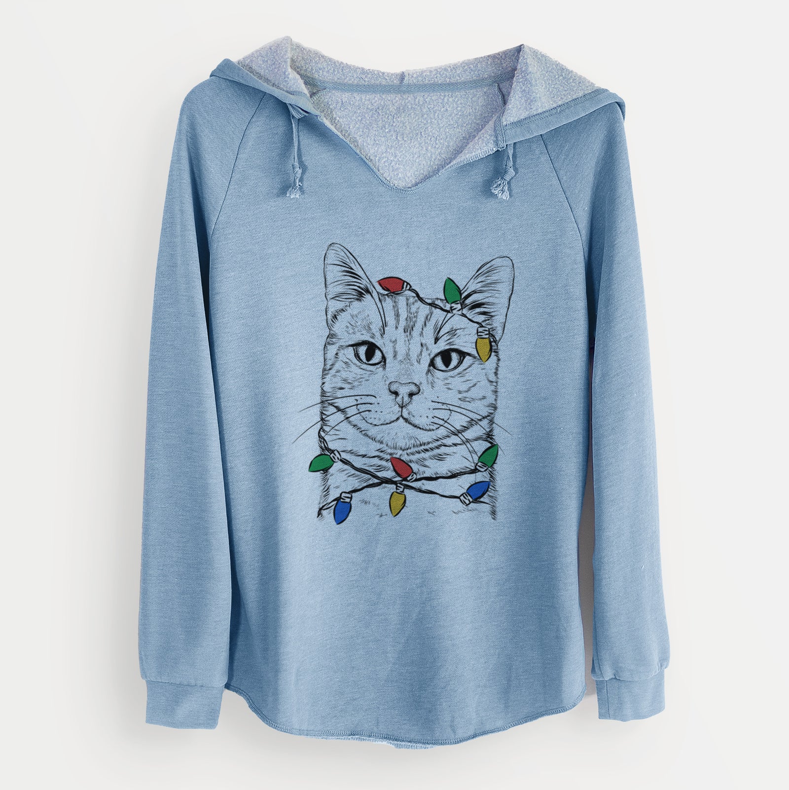 Christmas Lights Ginger Tom the Tabby Cat - Cali Wave Hooded Sweatshirt