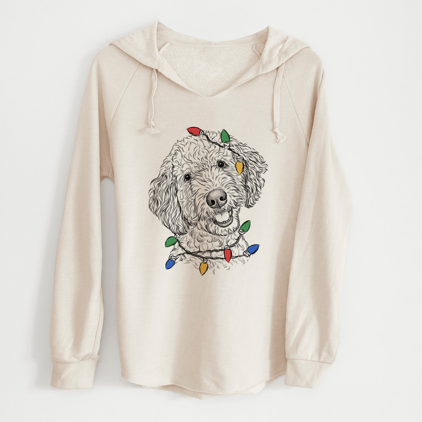 Christmas Lights Gizmo the Goldendoodle - Cali Wave Hooded Sweatshirt
