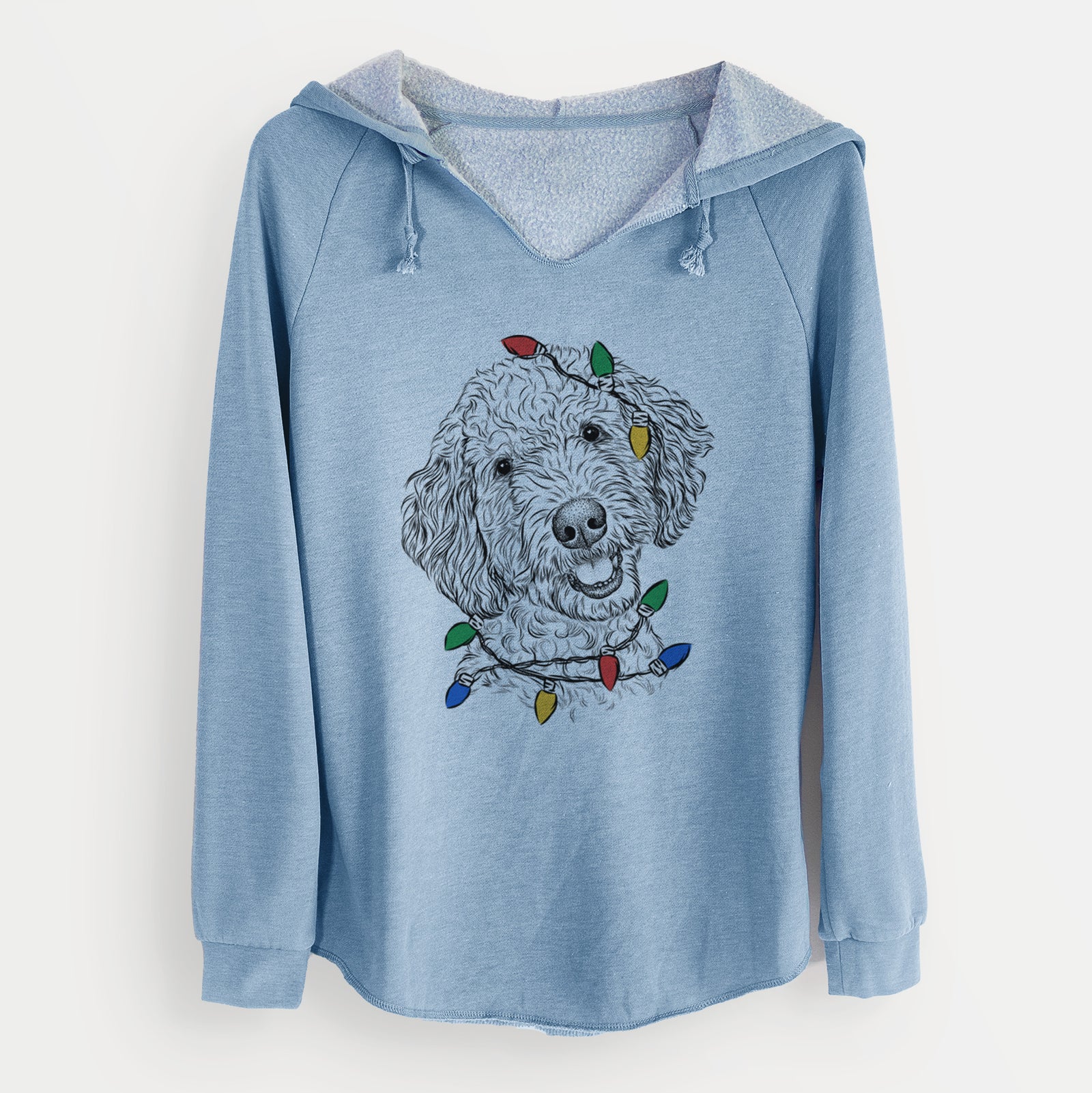 Christmas Lights Gizmo the Goldendoodle - Cali Wave Hooded Sweatshirt