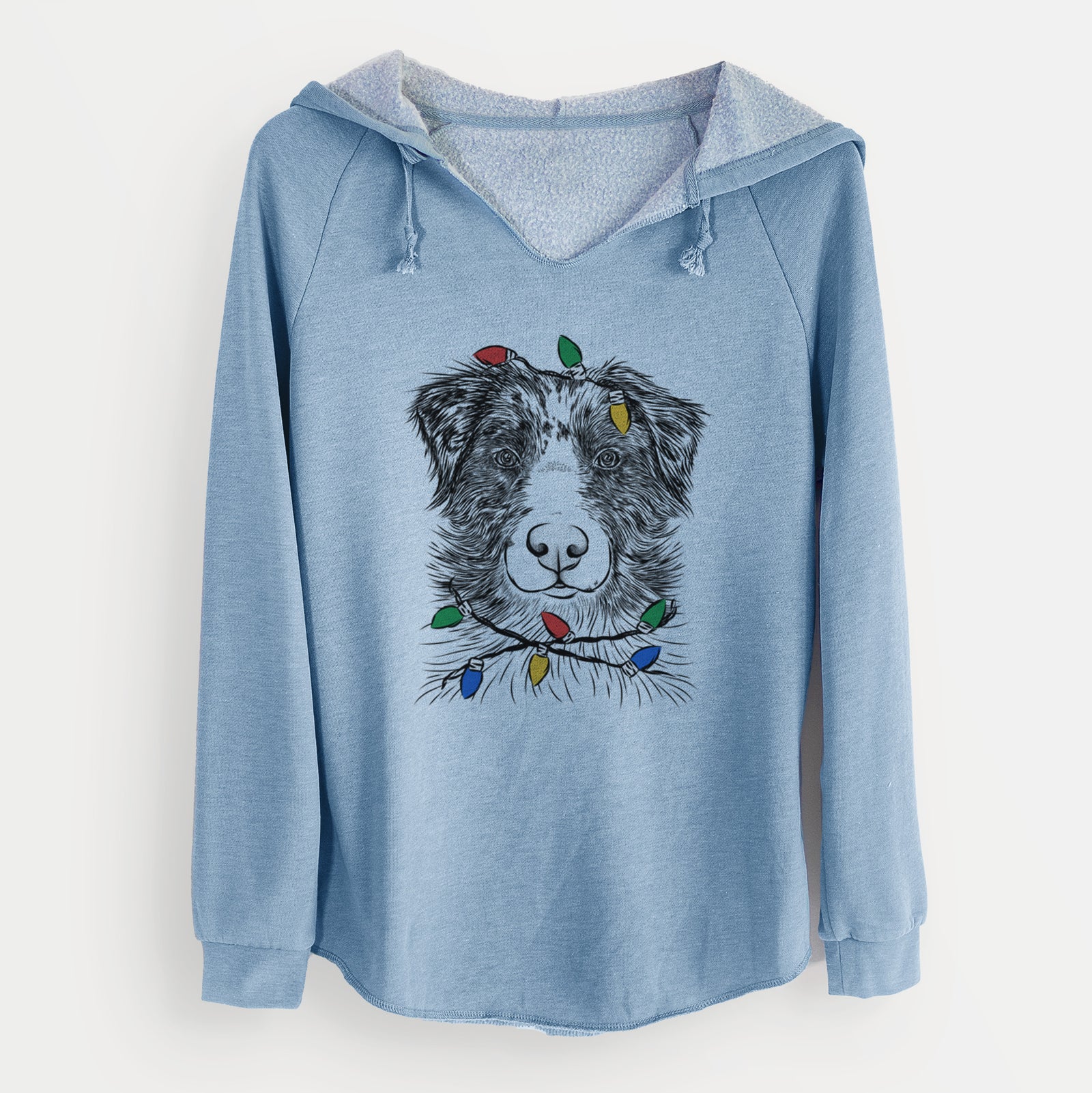Christmas Lights Gram the Australian Shepherd - Cali Wave Hooded Sweatshirt