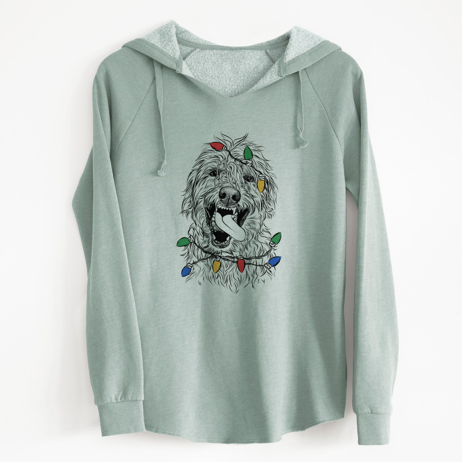Christmas Lights Groot the Irish Wolfhound - Cali Wave Hooded Sweatshirt