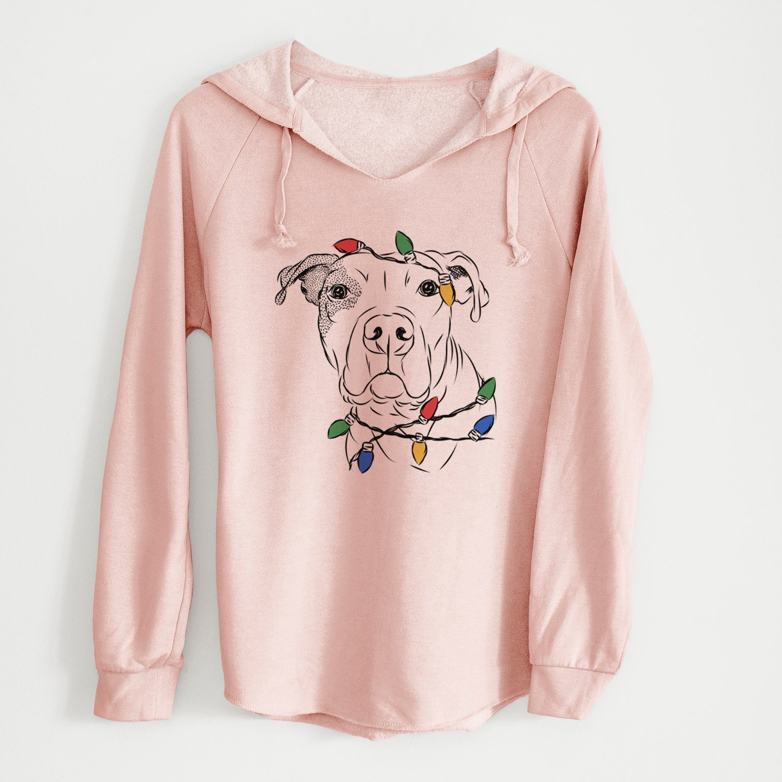 Christmas Lights Gummy the Pitbull - Cali Wave Hooded Sweatshirt