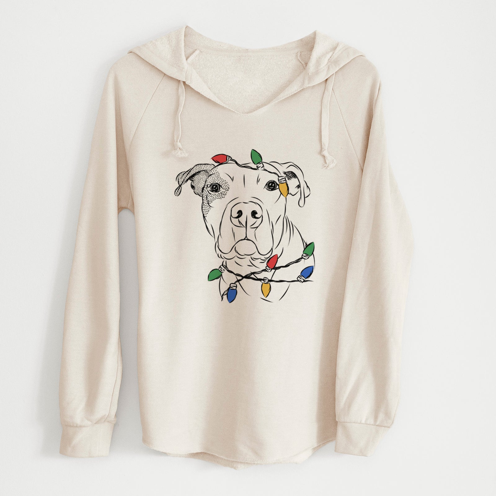 Christmas Lights Gummy the Pitbull - Cali Wave Hooded Sweatshirt
