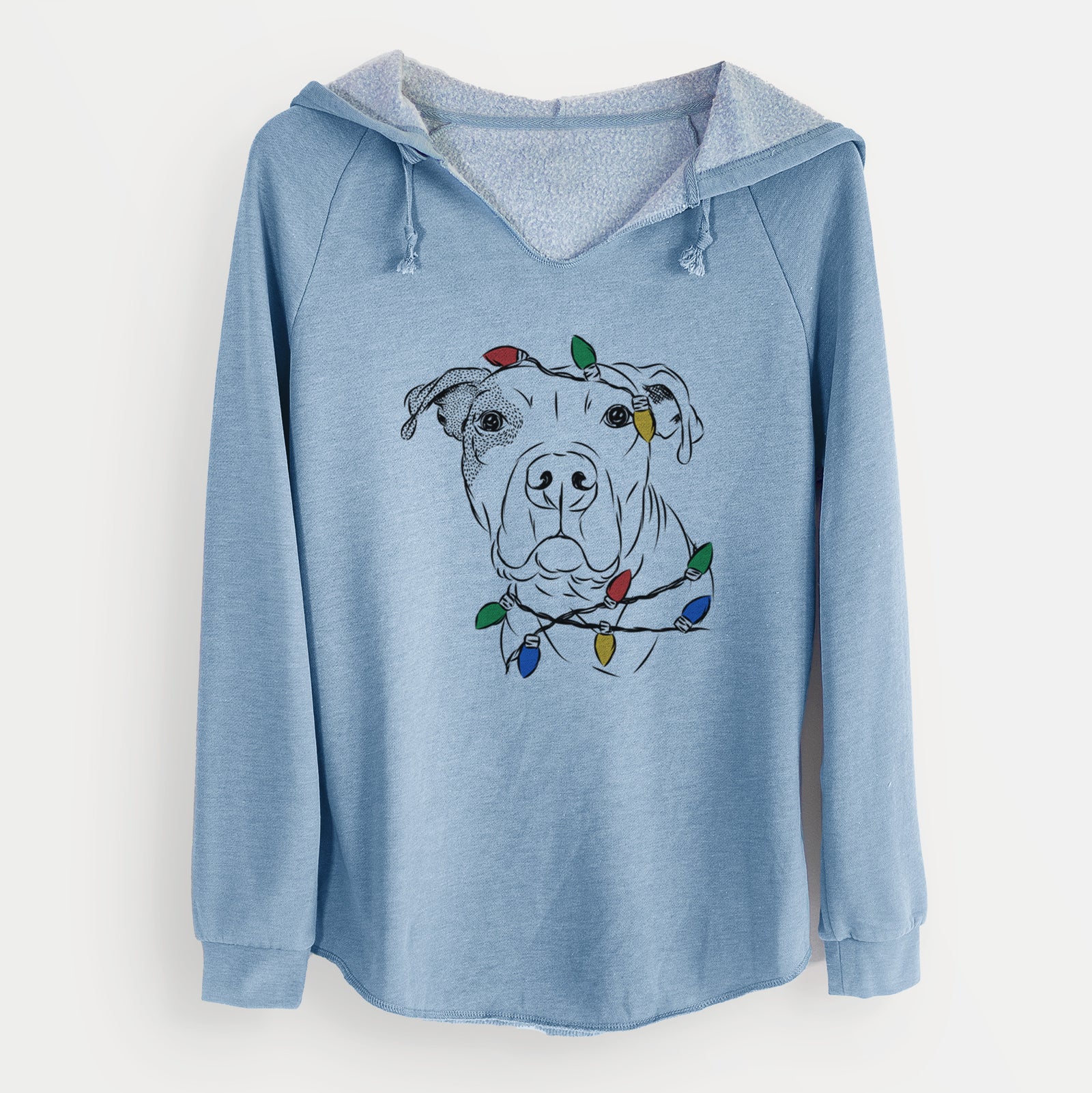 Christmas Lights Gummy the Pitbull - Cali Wave Hooded Sweatshirt