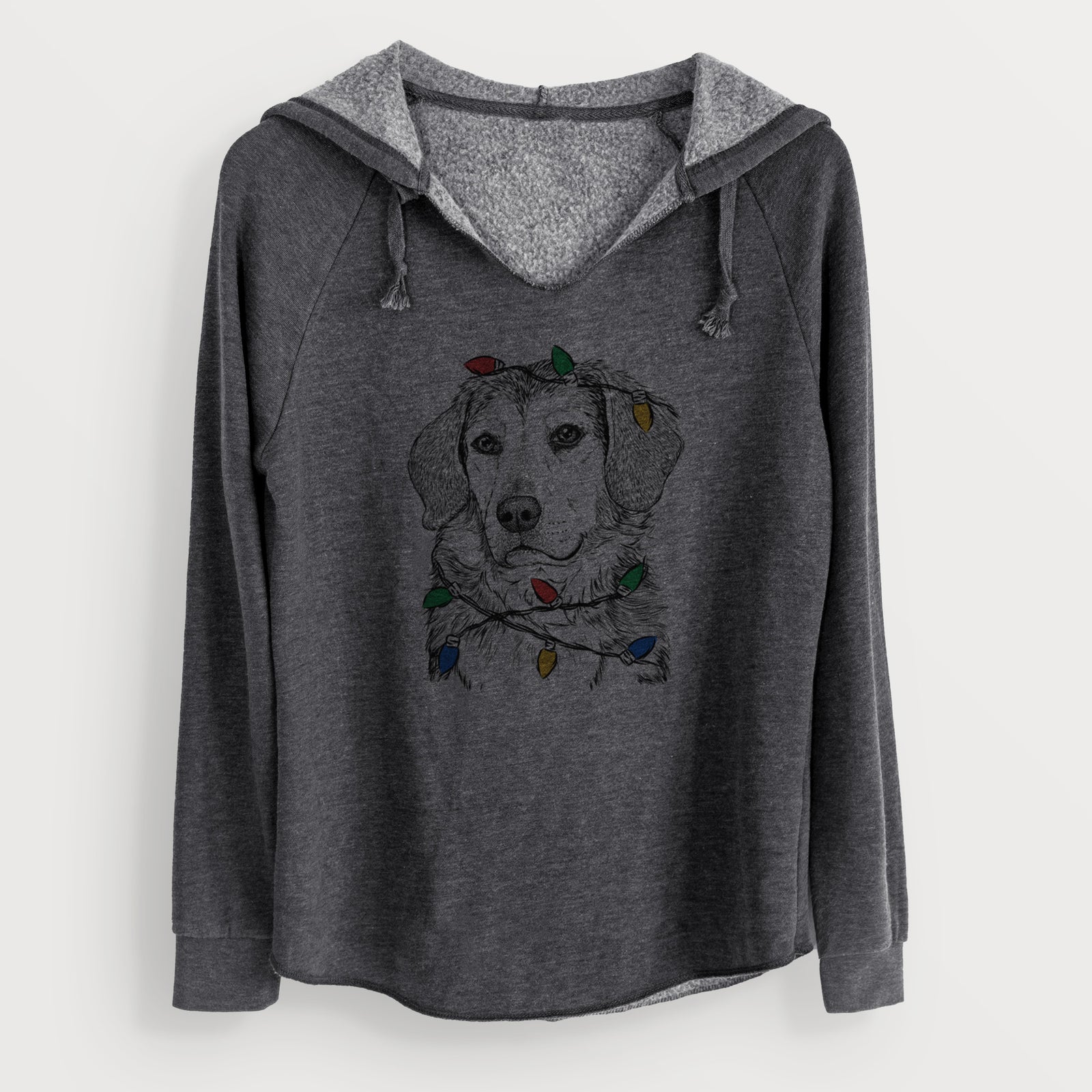 Christmas Lights Gunner the Beagle Mix - Cali Wave Hooded Sweatshirt
