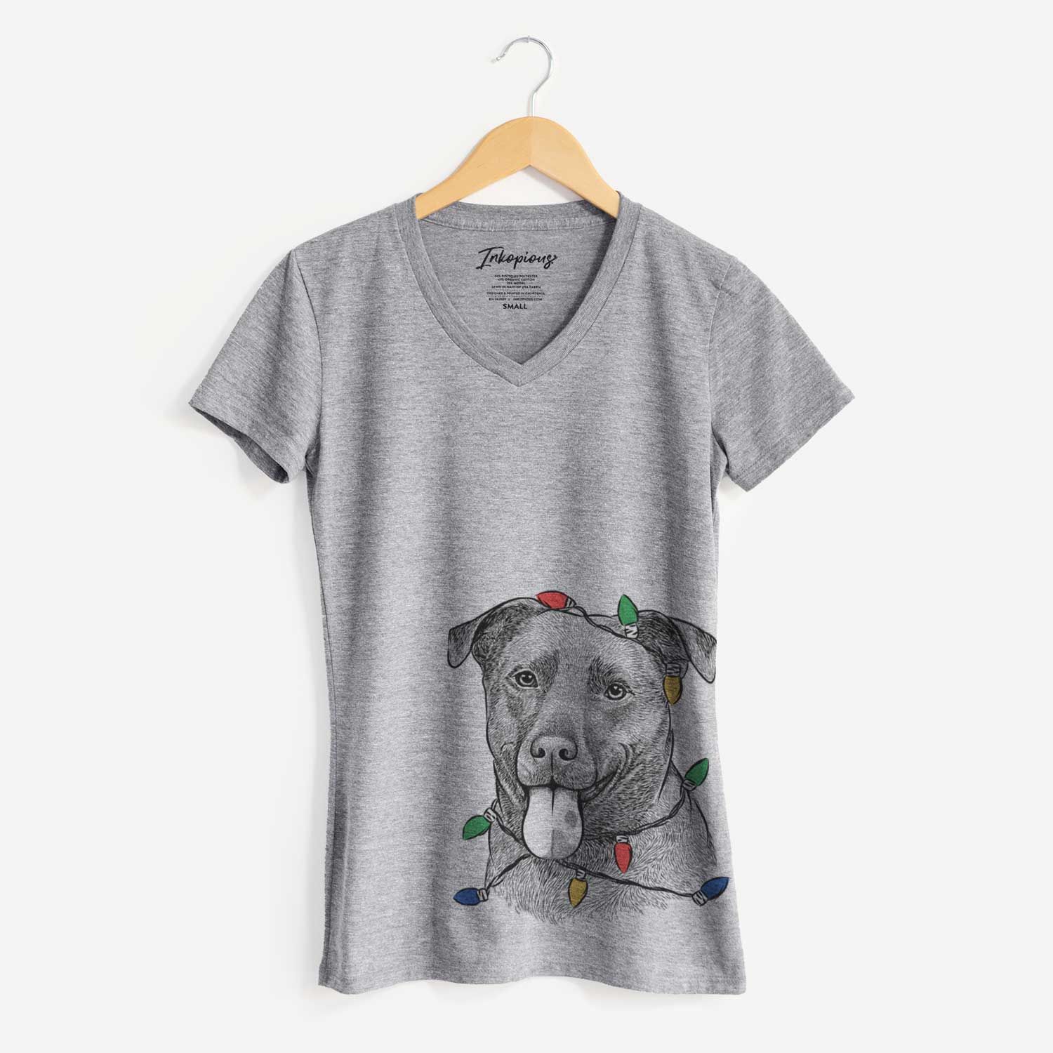 Christmas Lights Harbor the Mixed Breed - Women's V-neck Shirt