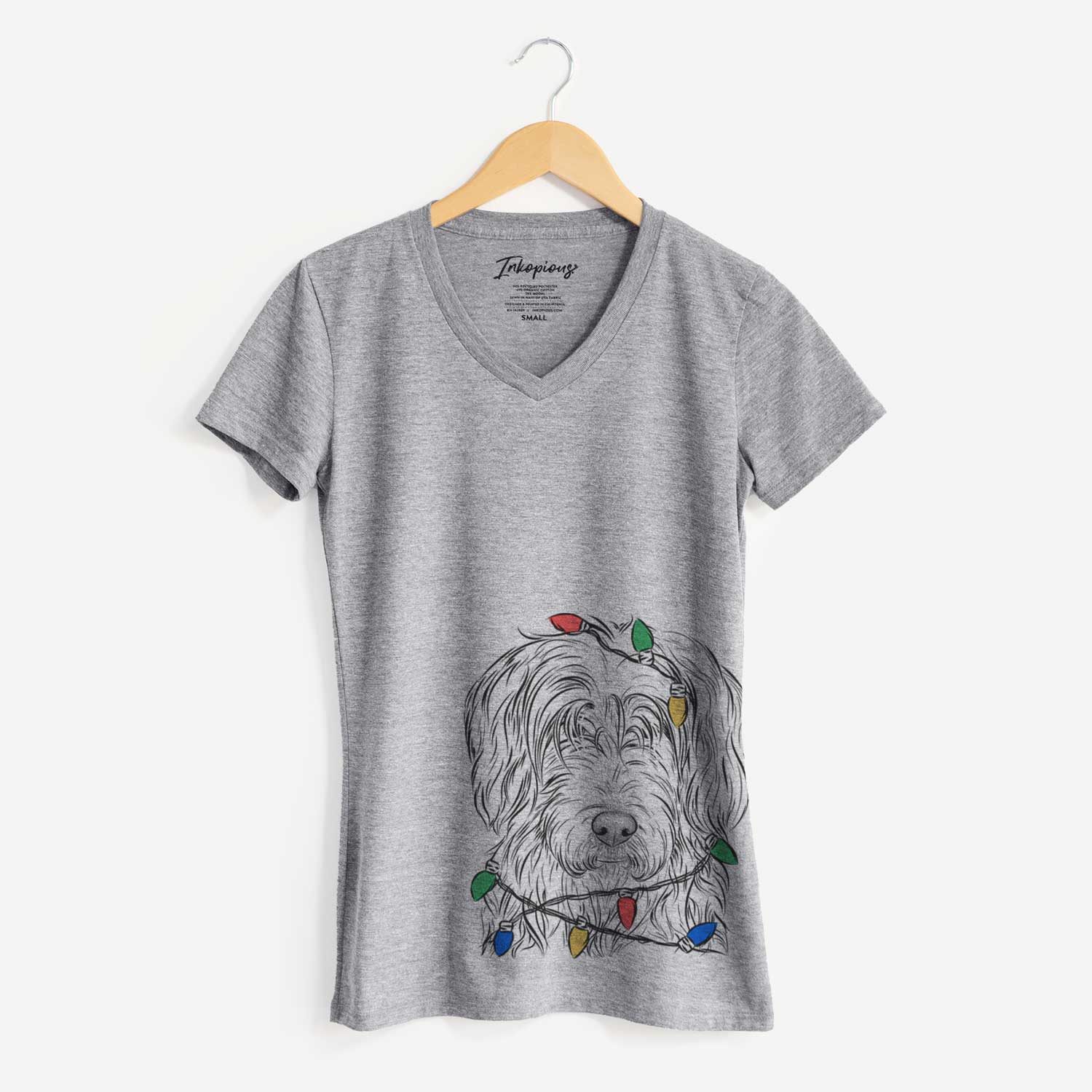 Christmas Lights Harry the Mixed Breed - Women's V-neck Shirt