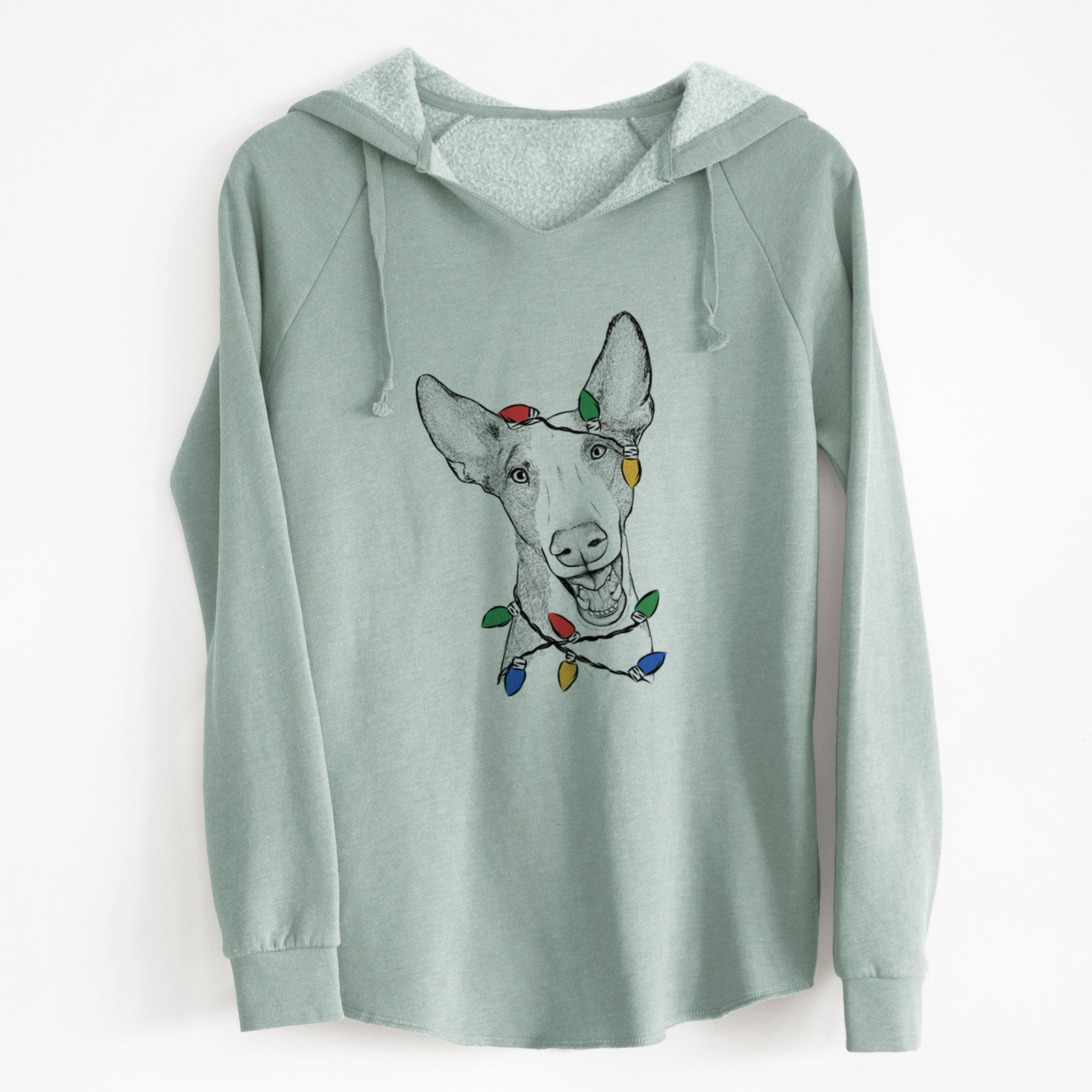 Christmas Lights Havok the Ibizan Hound - Cali Wave Hooded Sweatshirt