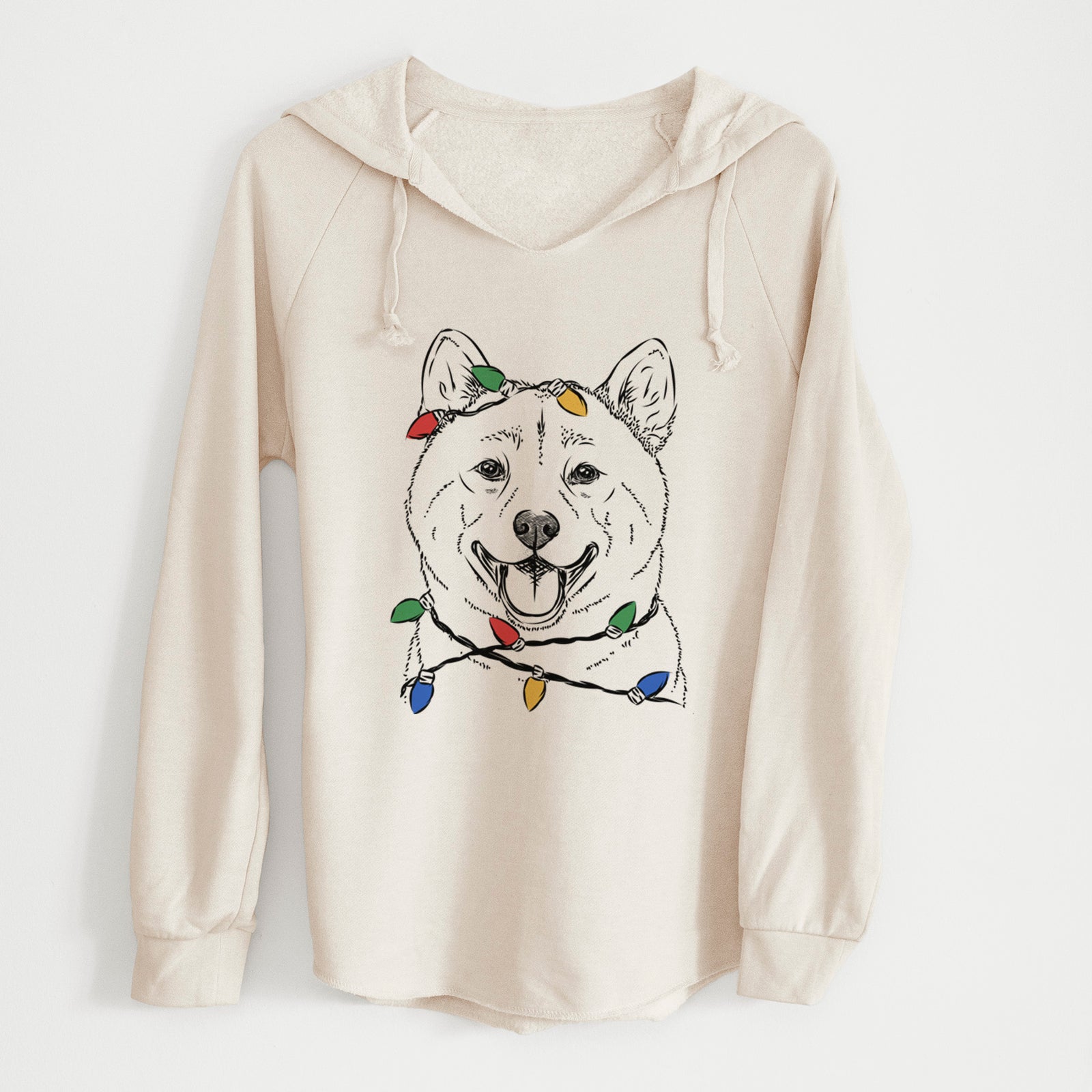Christmas Lights Hiro the Shiba Inu - Cali Wave Hooded Sweatshirt