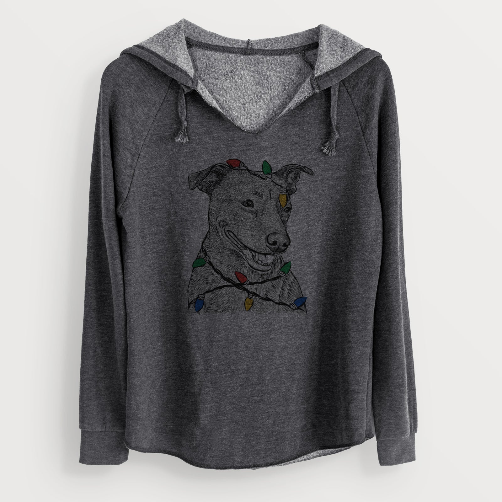 Christmas Lights Honey the Lab Pit Mix - Cali Wave Hooded Sweatshirt