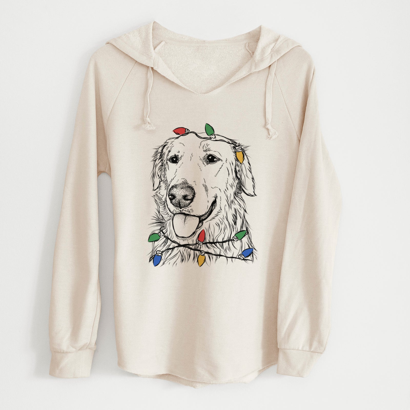 Christmas Lights Hopper the Golden Retriever - Cali Wave Hooded Sweatshirt