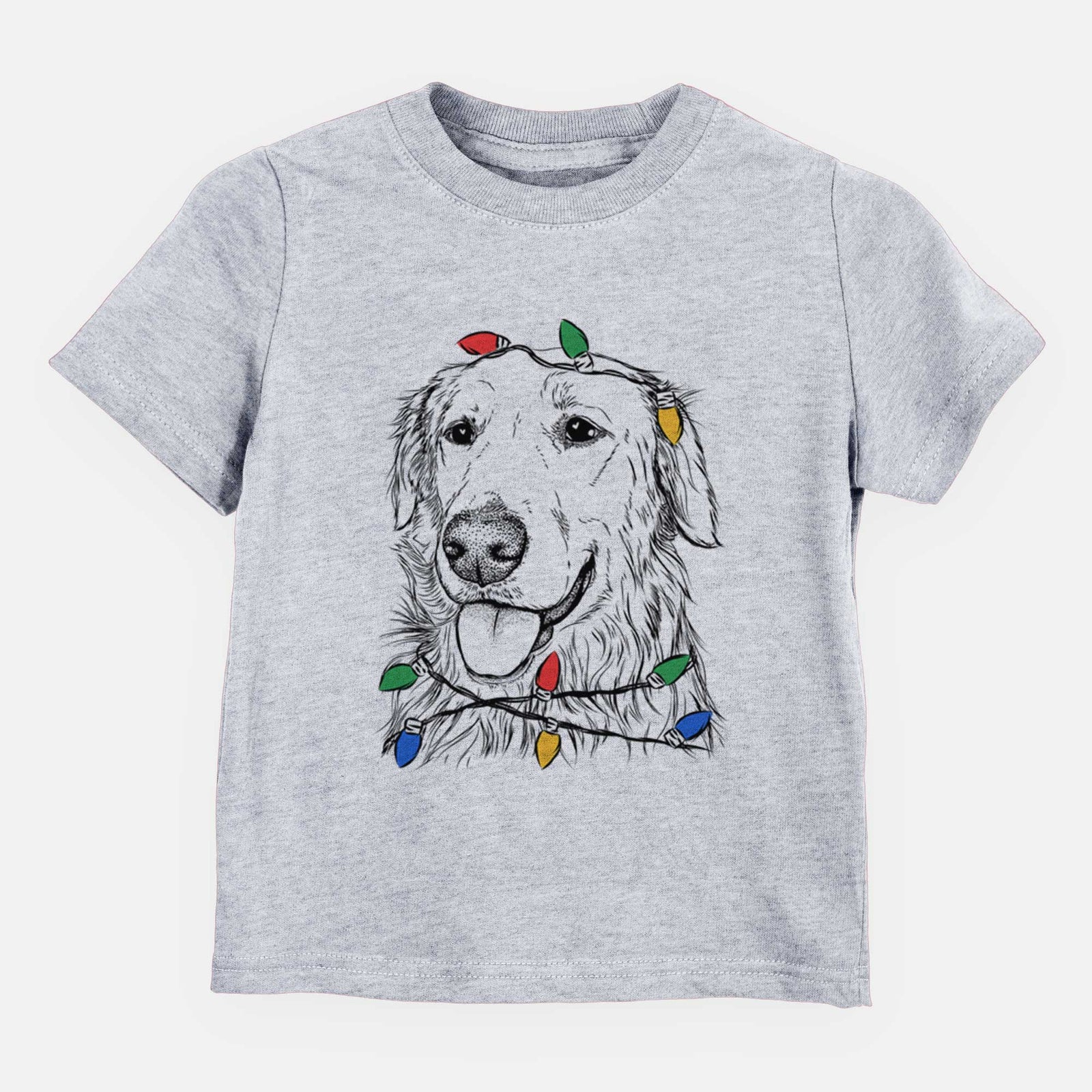 Christmas Lights Hopper the Golden Retriever - Kids/Youth/Toddler Shirt