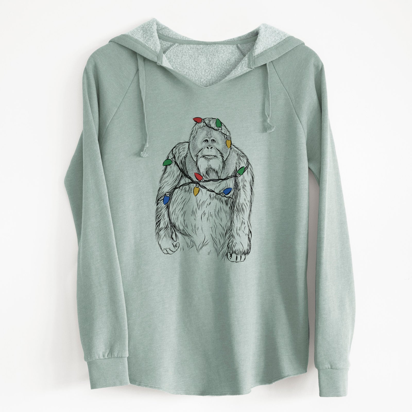 Christmas Lights Horace the Male Orangutan - Cali Wave Hooded Sweatshirt