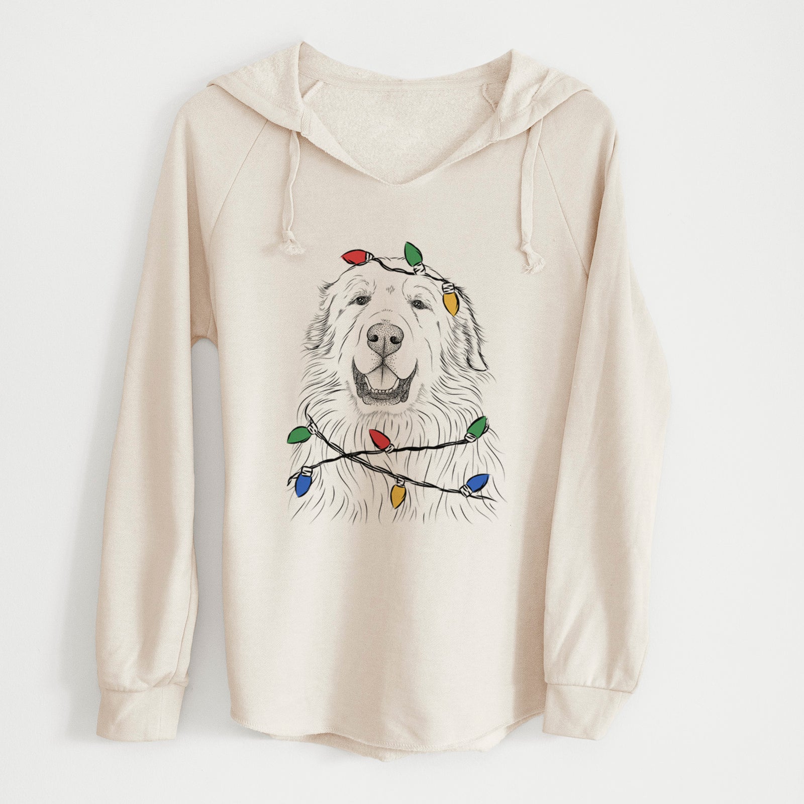 Christmas Lights Horton the Great Pyrenees - Cali Wave Hooded Sweatshirt