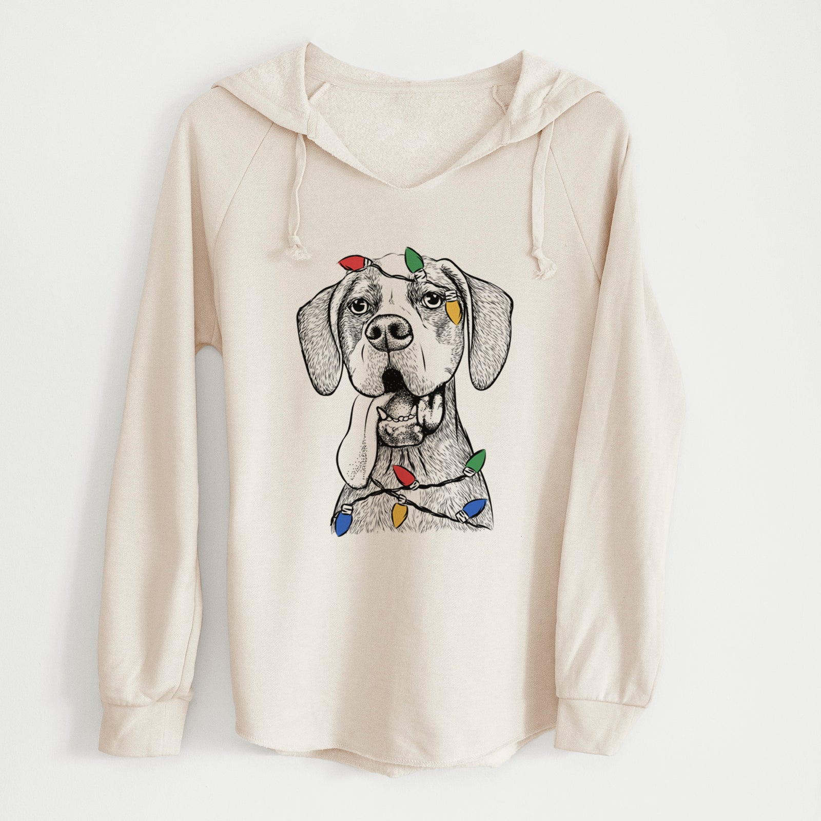 Christmas Lights Irwin the English Pointer - Cali Wave Hooded Sweatshirt