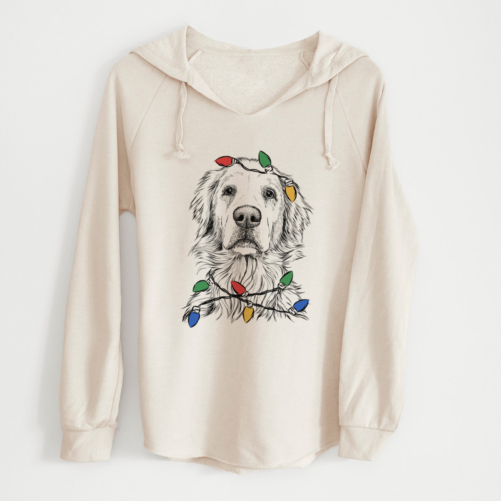 Christmas Lights Jake aroni the Golden Retriever - Cali Wave Hooded Sweatshirt