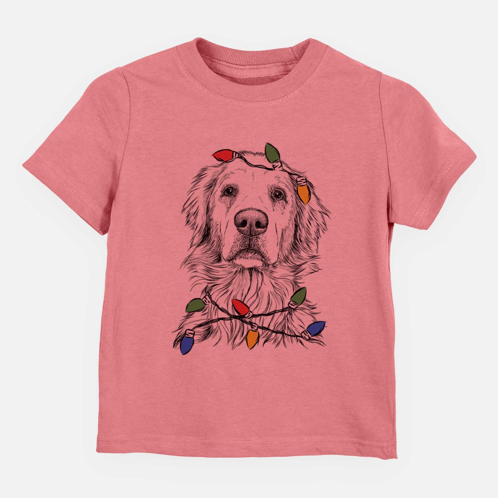 Christmas Lights Jake aroni the Golden Retriever - Kids/Youth/Toddler Shirt