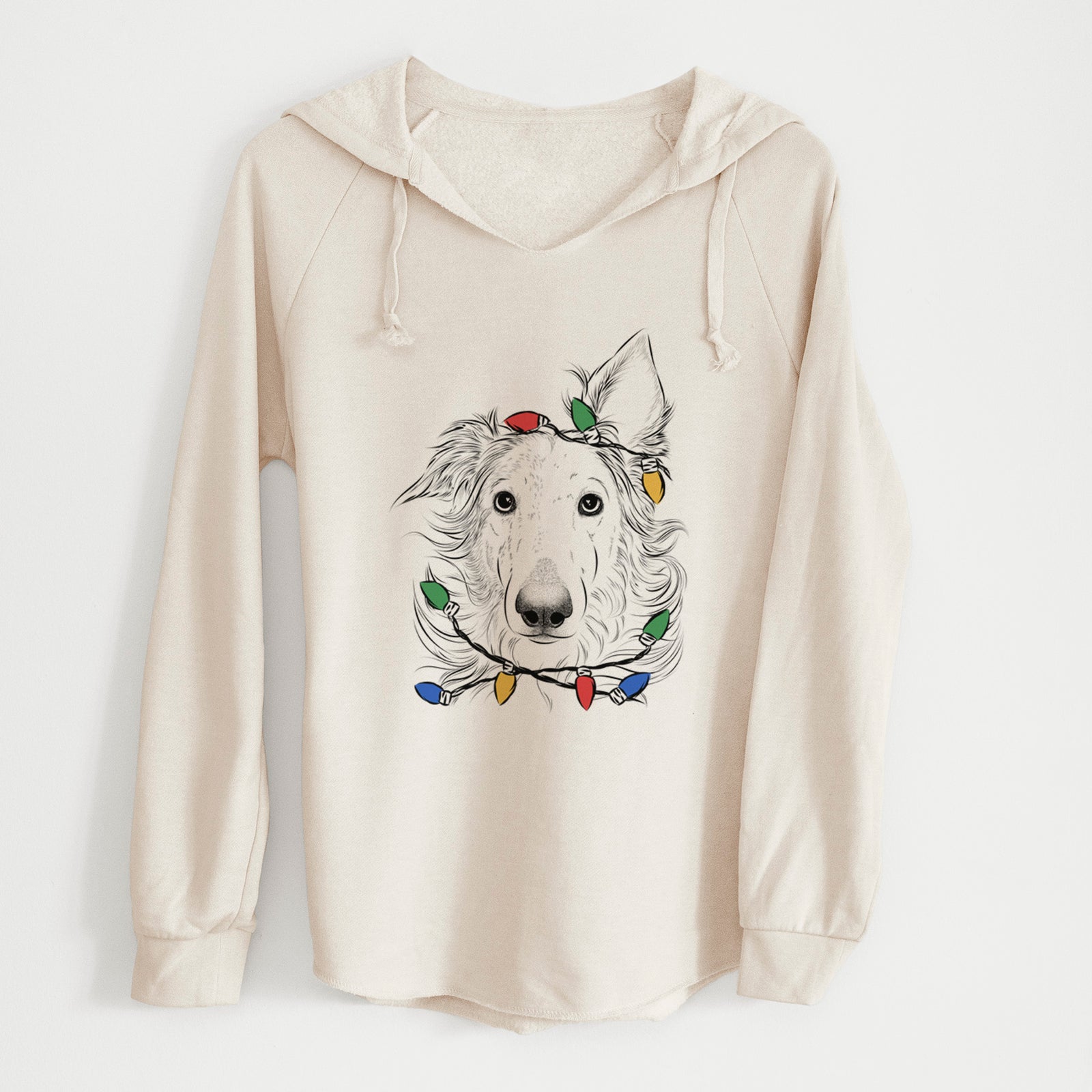 Christmas Lights Jasha the Borzoi - Cali Wave Hooded Sweatshirt
