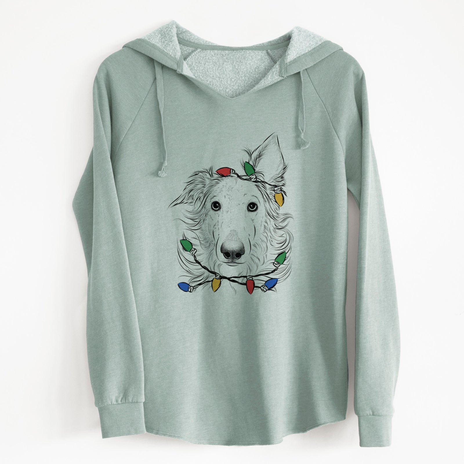 Christmas Lights Jasha the Borzoi - Cali Wave Hooded Sweatshirt