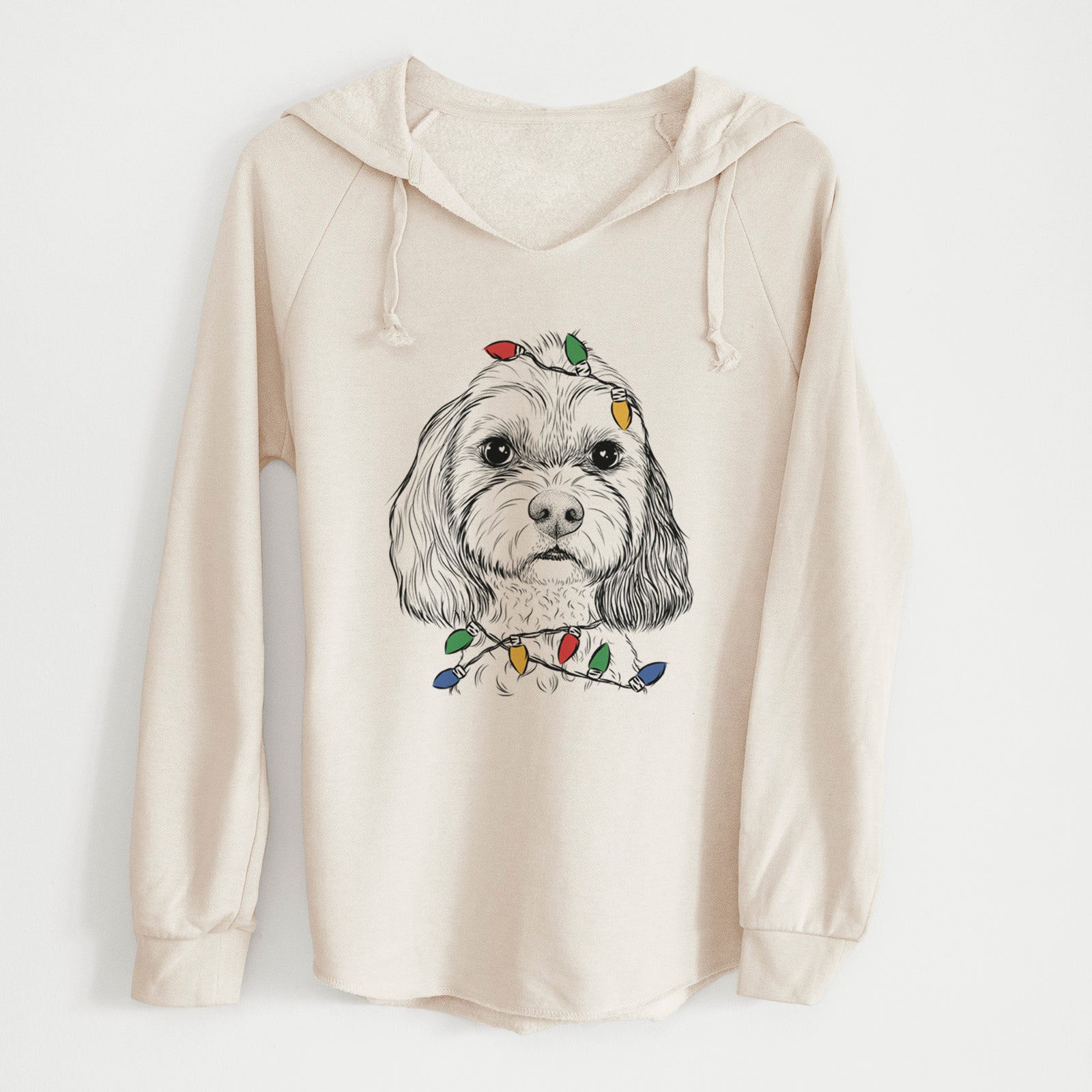 Christmas Lights Jasper Diggins the Cavapoo - Cali Wave Hooded Sweatshirt