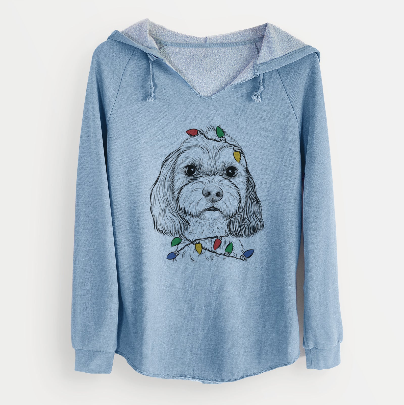 Christmas Lights Jasper Diggins the Cavapoo - Cali Wave Hooded Sweatshirt
