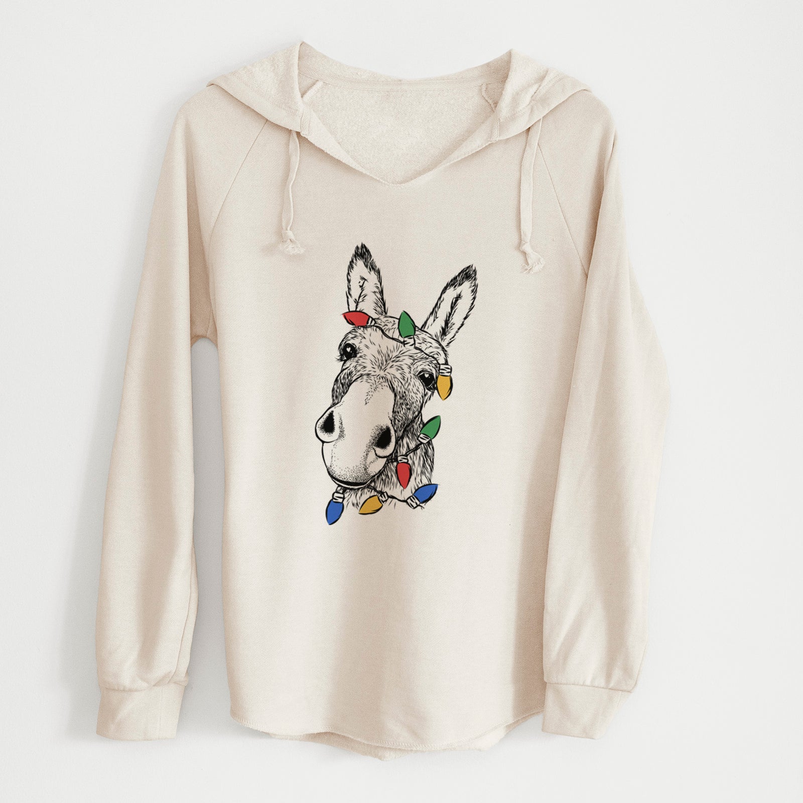 Christmas Lights Jenny the Donkey - Cali Wave Hooded Sweatshirt