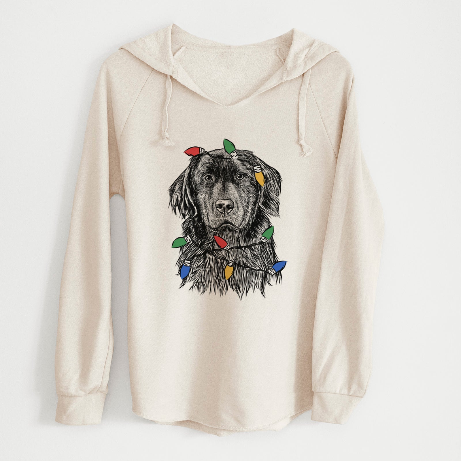 Christmas Lights Jinx the Newfoundland - Cali Wave Hooded Sweatshirt