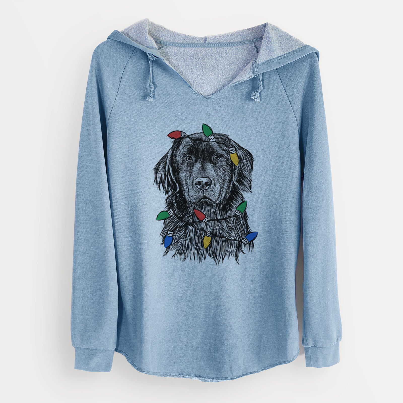 Christmas Lights Jinx the Newfoundland - Cali Wave Hooded Sweatshirt