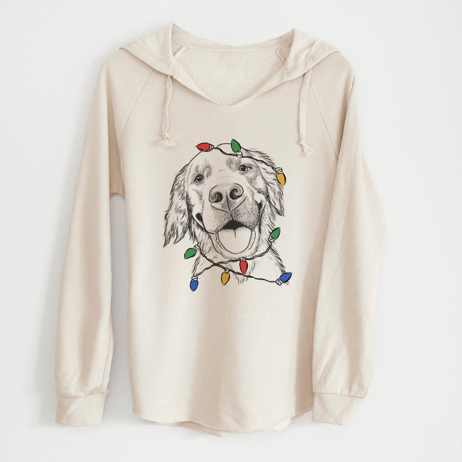 Christmas Lights Jordy the Golden Retriever - Cali Wave Hooded Sweatshirt