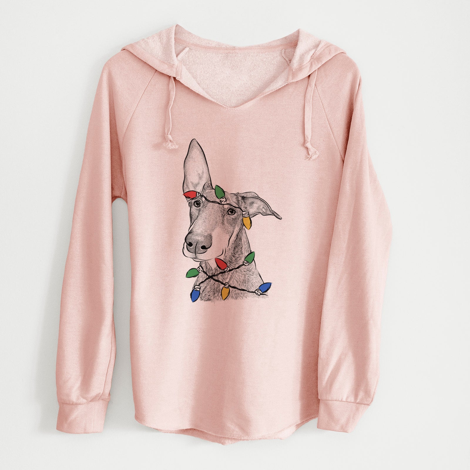 Christmas Lights Kain the Doberman Pinscher - Cali Wave Hooded Sweatshirt