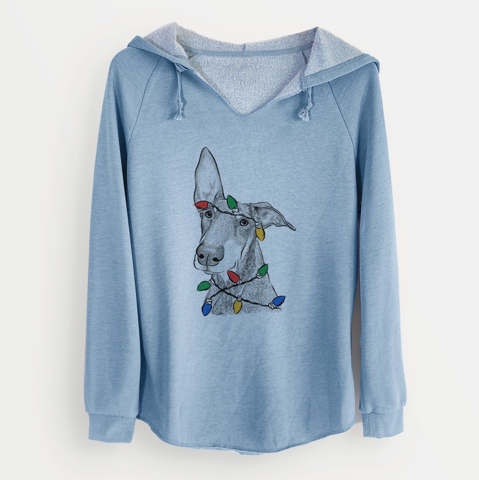 Christmas Lights Kain the Doberman Pinscher - Cali Wave Hooded Sweatshirt