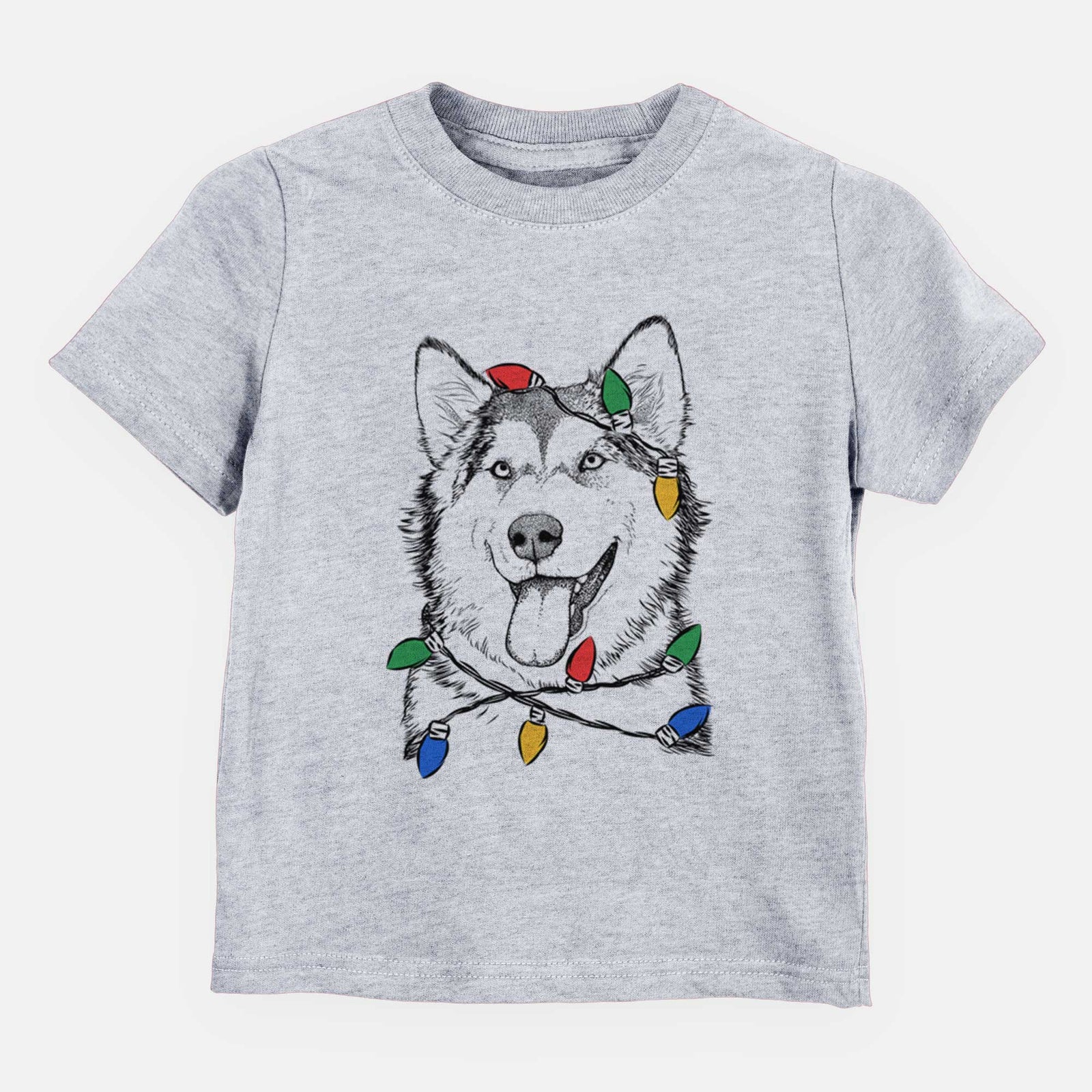 Christmas Lights Kaskae the Alaskan Malamute - Kids/Youth/Toddler Shirt