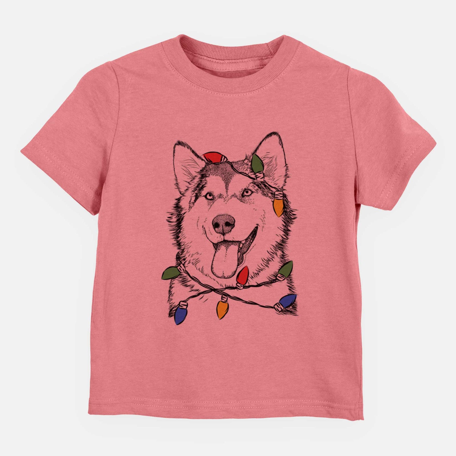 Christmas Lights Kaskae the Alaskan Malamute - Kids/Youth/Toddler Shirt