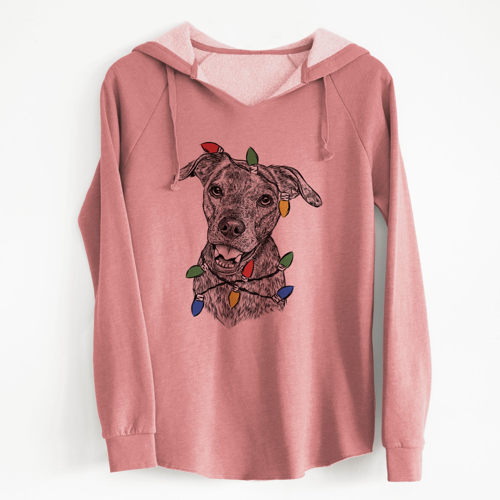 Christmas Lights Kirby the Mountain Cur Mix - Cali Wave Hooded Sweatshirt