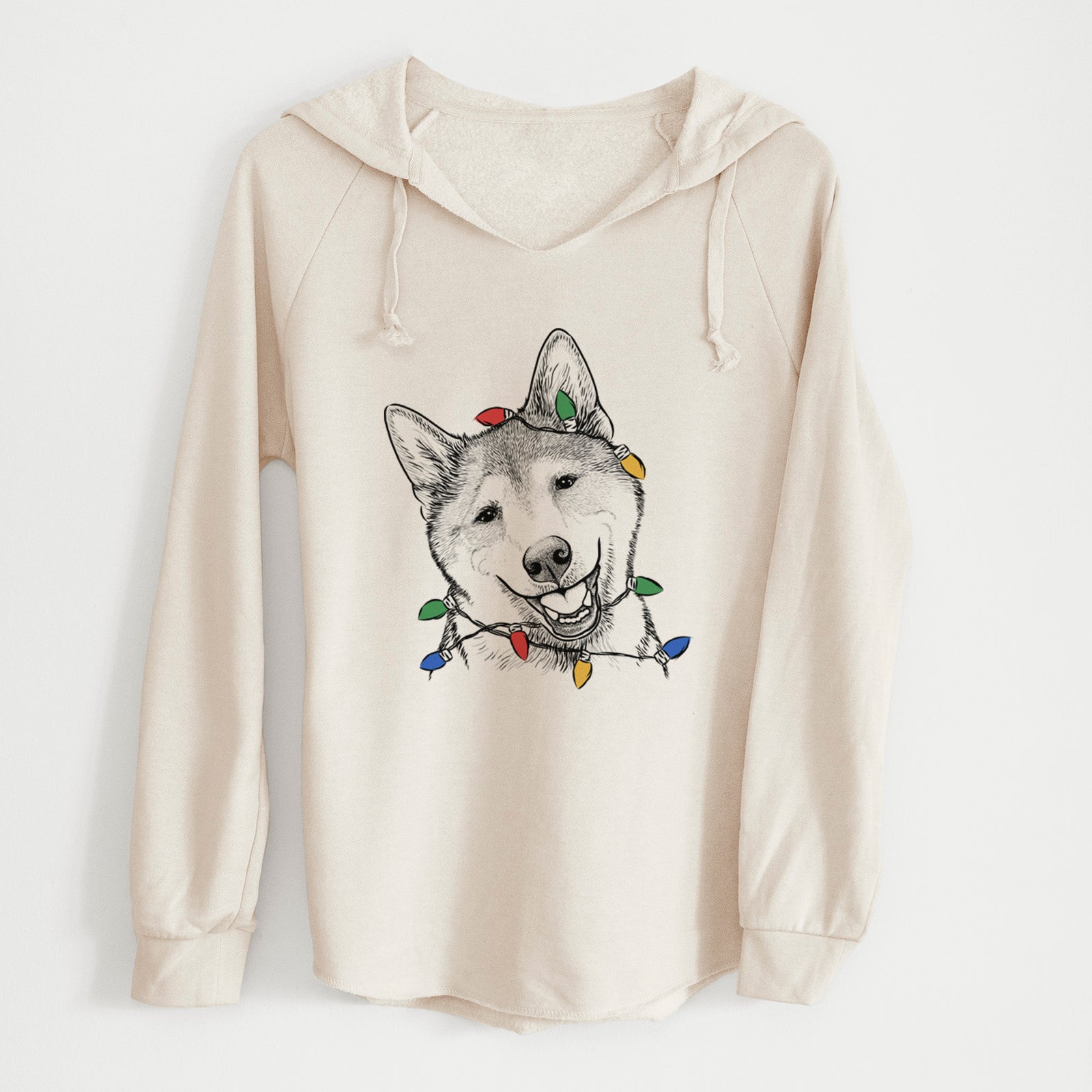 Christmas Lights Koby the Shiba Inu - Cali Wave Hooded Sweatshirt