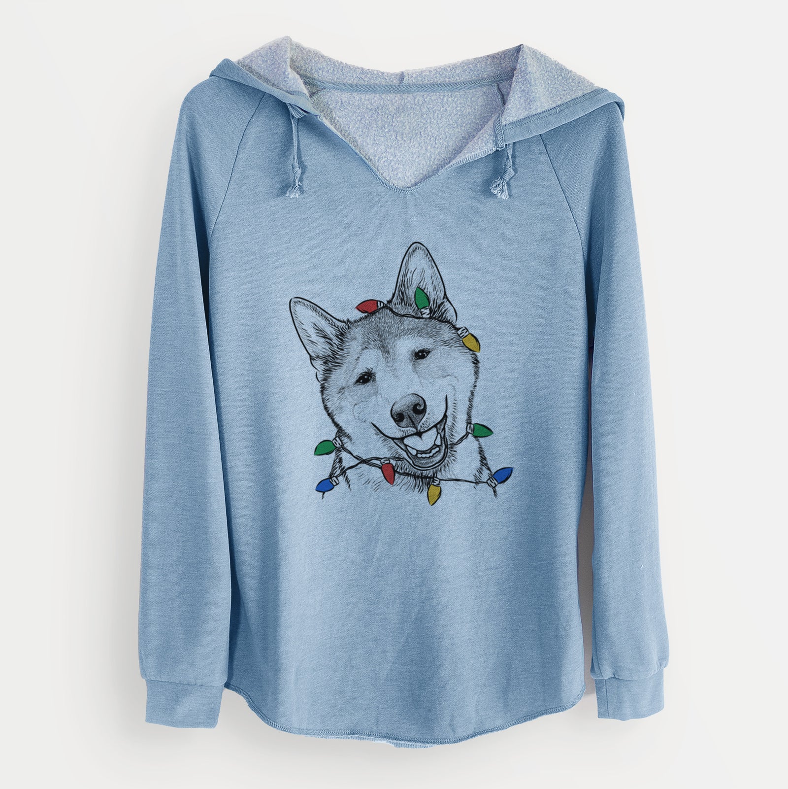 Christmas Lights Koby the Shiba Inu - Cali Wave Hooded Sweatshirt