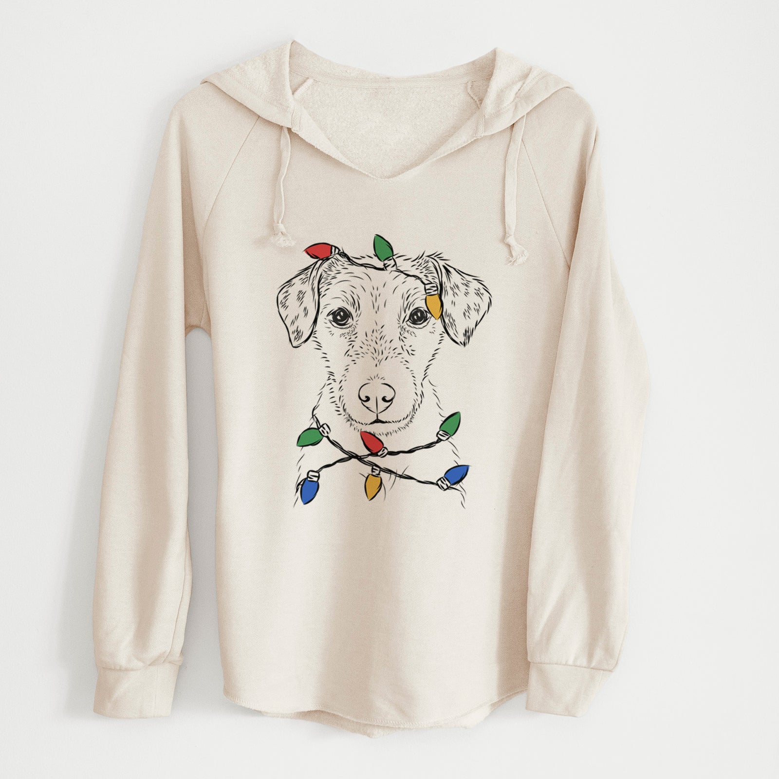 Christmas Lights Kozmo the Jack Russell Terrier - Cali Wave Hooded Sweatshirt