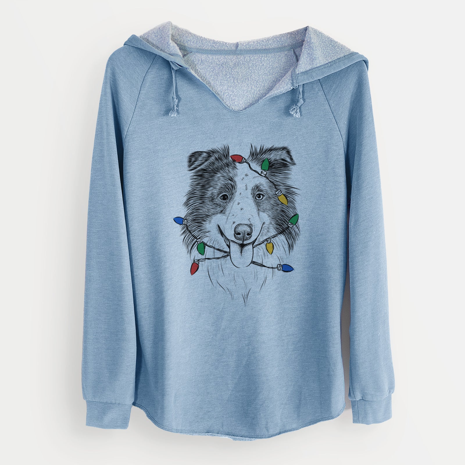 Christmas Lights Lady Bug the Border Collie - Cali Wave Hooded Sweatshirt