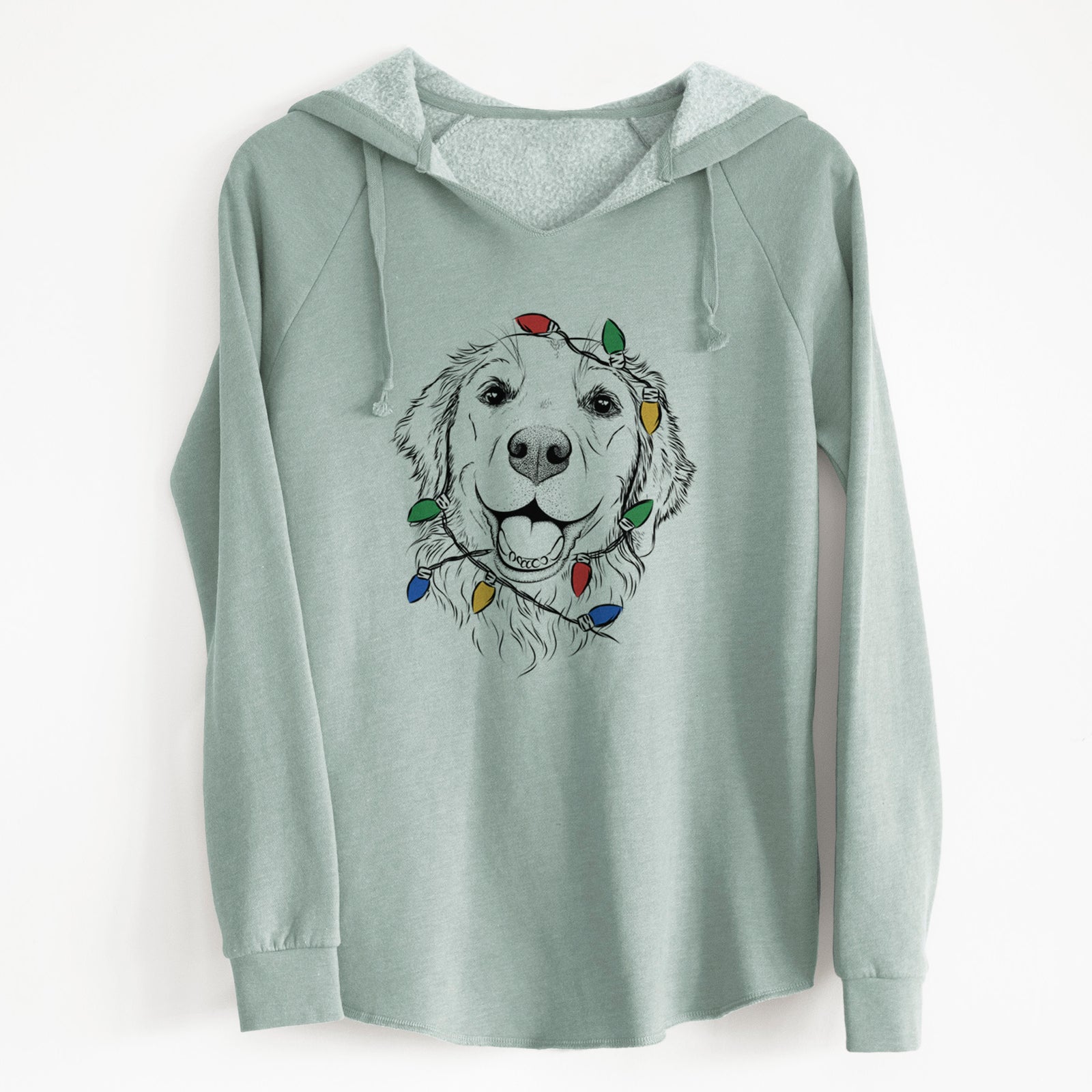 Christmas Lights Legend the Golden Retriever - Cali Wave Hooded Sweatshirt