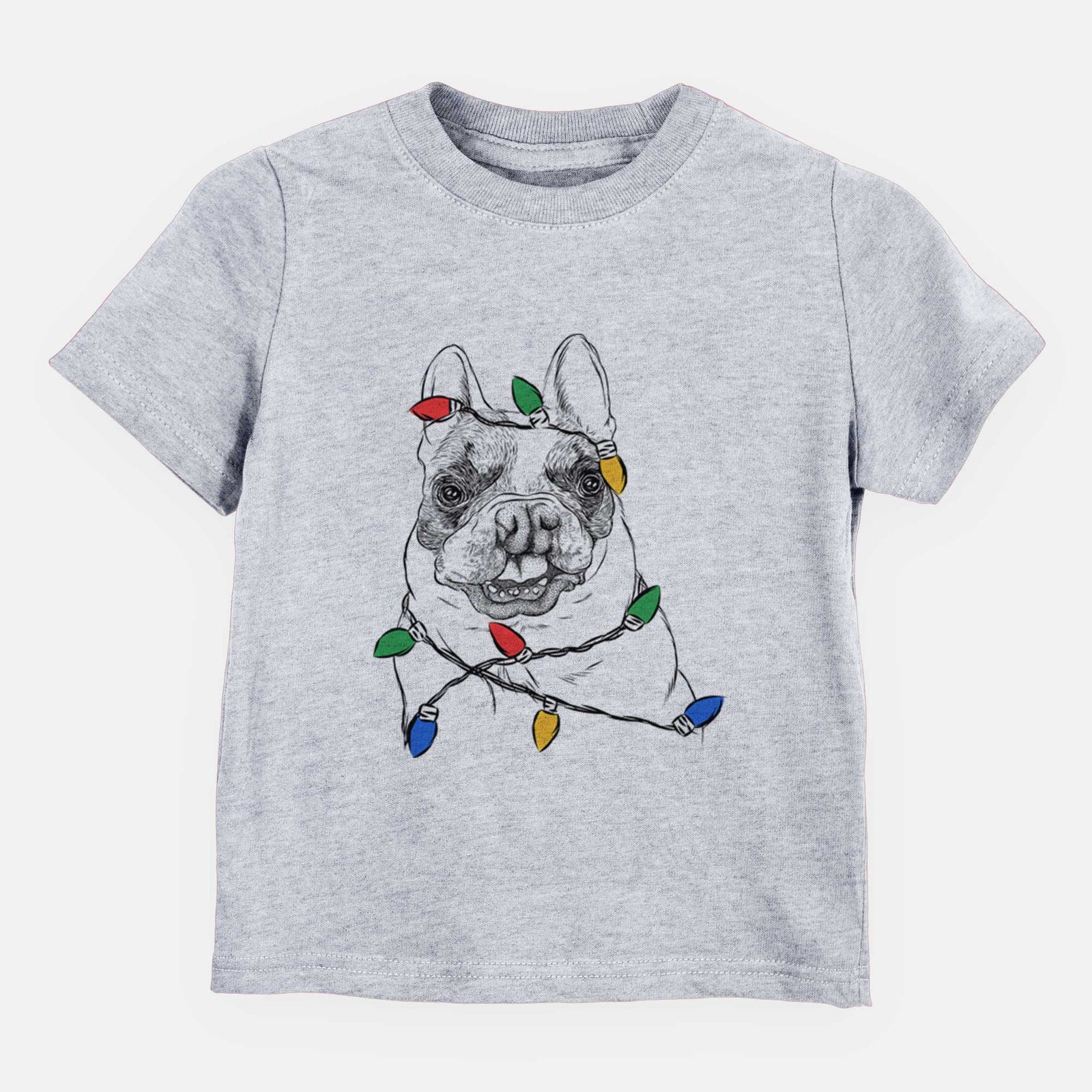 Christmas Lights Lentil the French Bulldog - Kids/Youth/Toddler Shirt