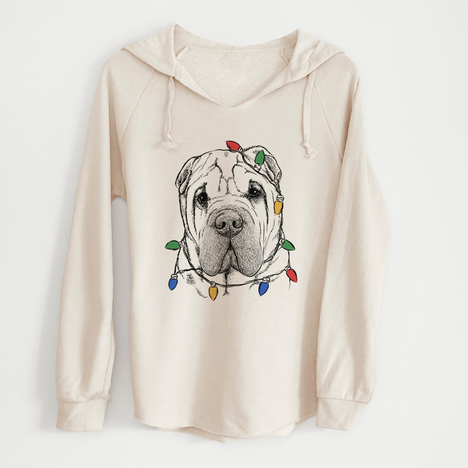 Christmas Lights Lilly the Shar Pei - Cali Wave Hooded Sweatshirt