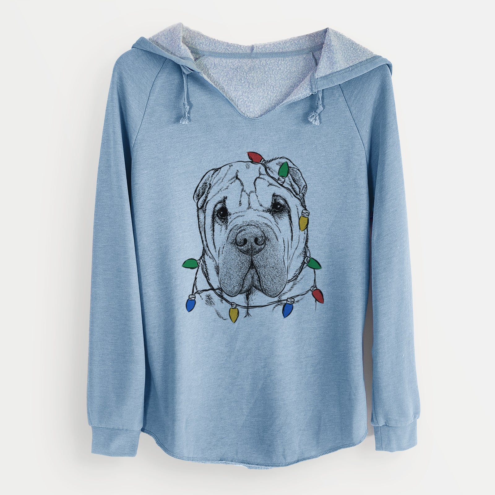 Christmas Lights Lilly the Shar Pei - Cali Wave Hooded Sweatshirt