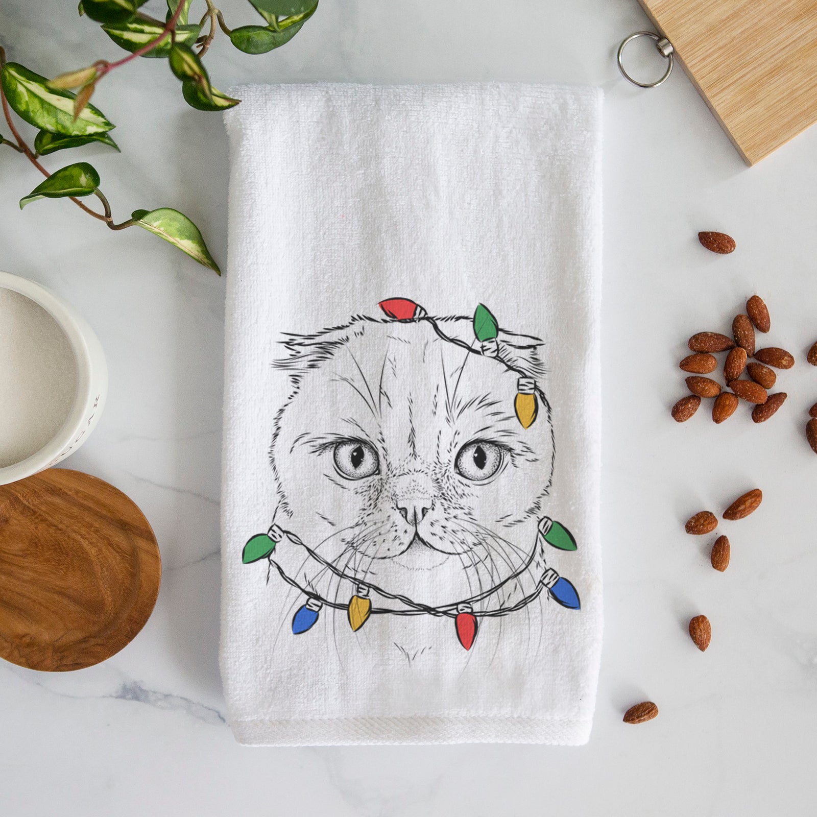 Lina the Exotic Fold Cat Decorative Hand Towel