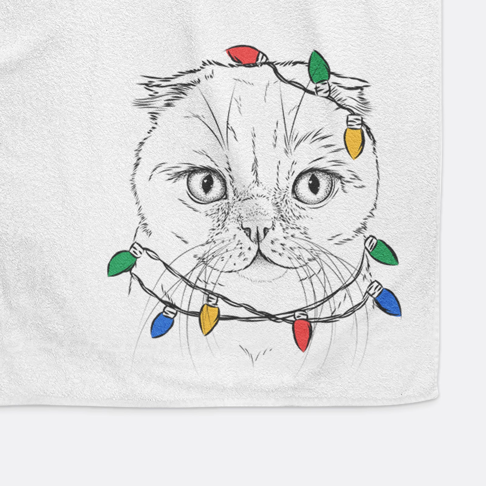 Lina the Exotic Fold Cat Decorative Hand Towel